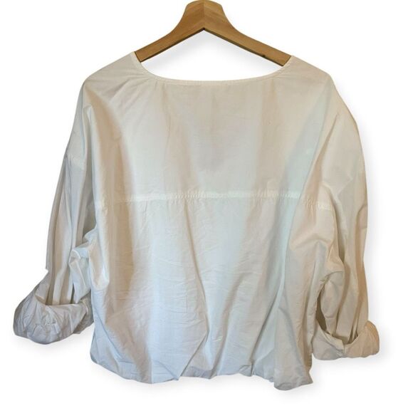 Anthropologie Crossover Bubble Hem Blouse - Picture 8 of 10